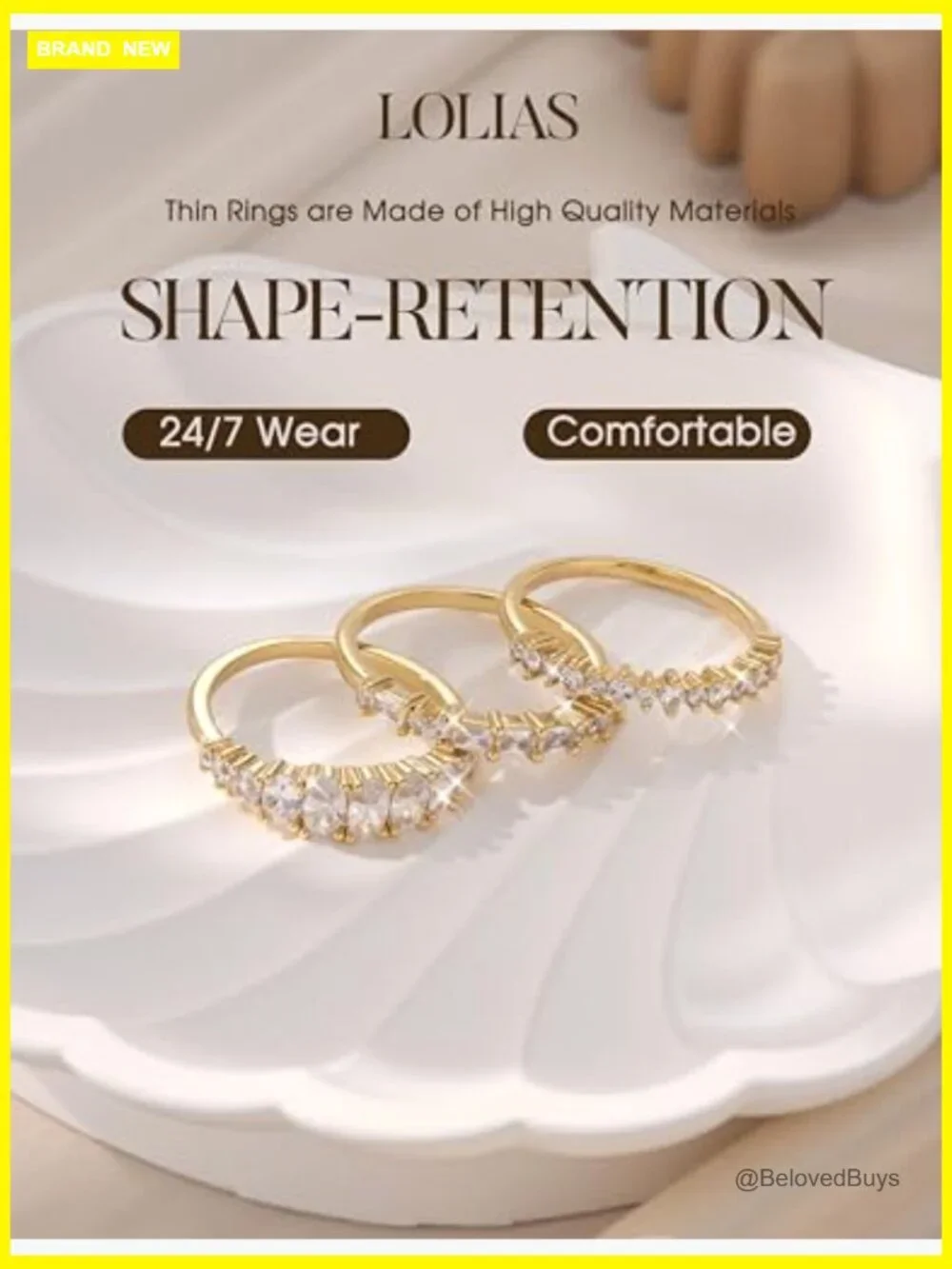 Stackable Rings Set for Women 14K Gold Plated Wedding Band Cubic Zirconia Ring